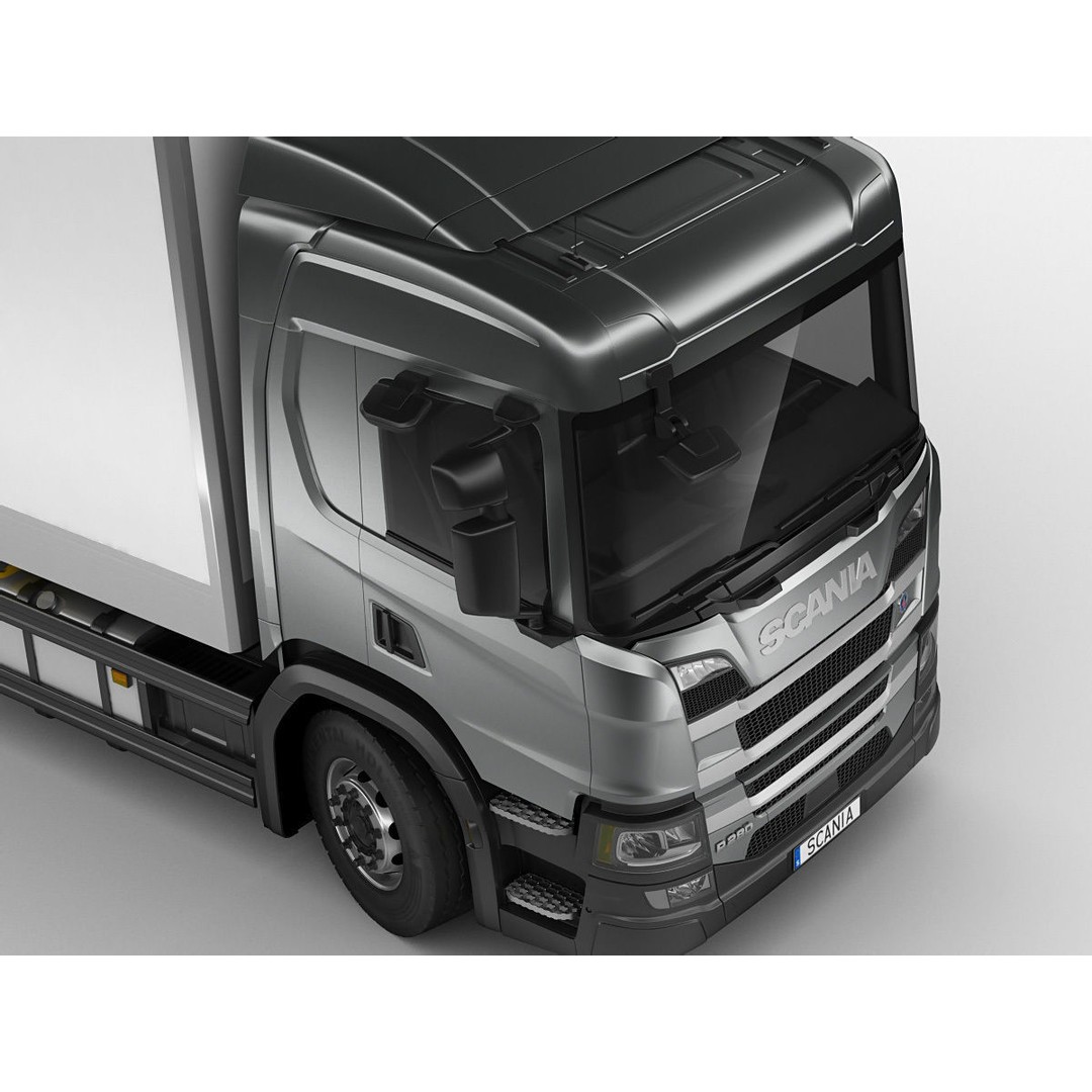 Box Rigid Truck 3D Model – Realistic European Delivery Vehicle, FBX & OBJ - View 9
