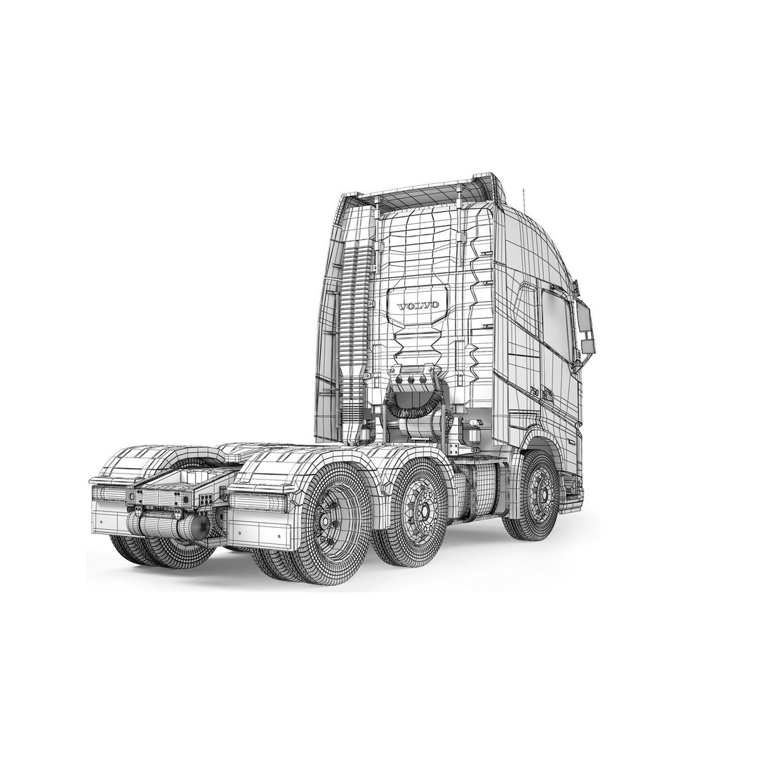 Volvo FH16 3D Model – High Poly Truck with PBR Textures, FBX