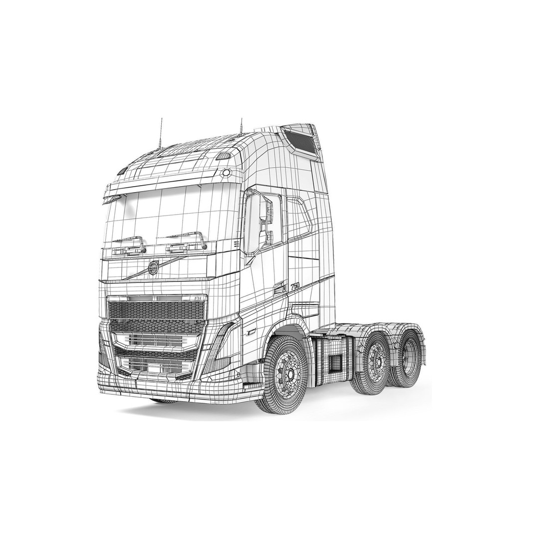 Volvo FH16 3D Model – High Poly Truck with PBR Textures, FBX - View 10