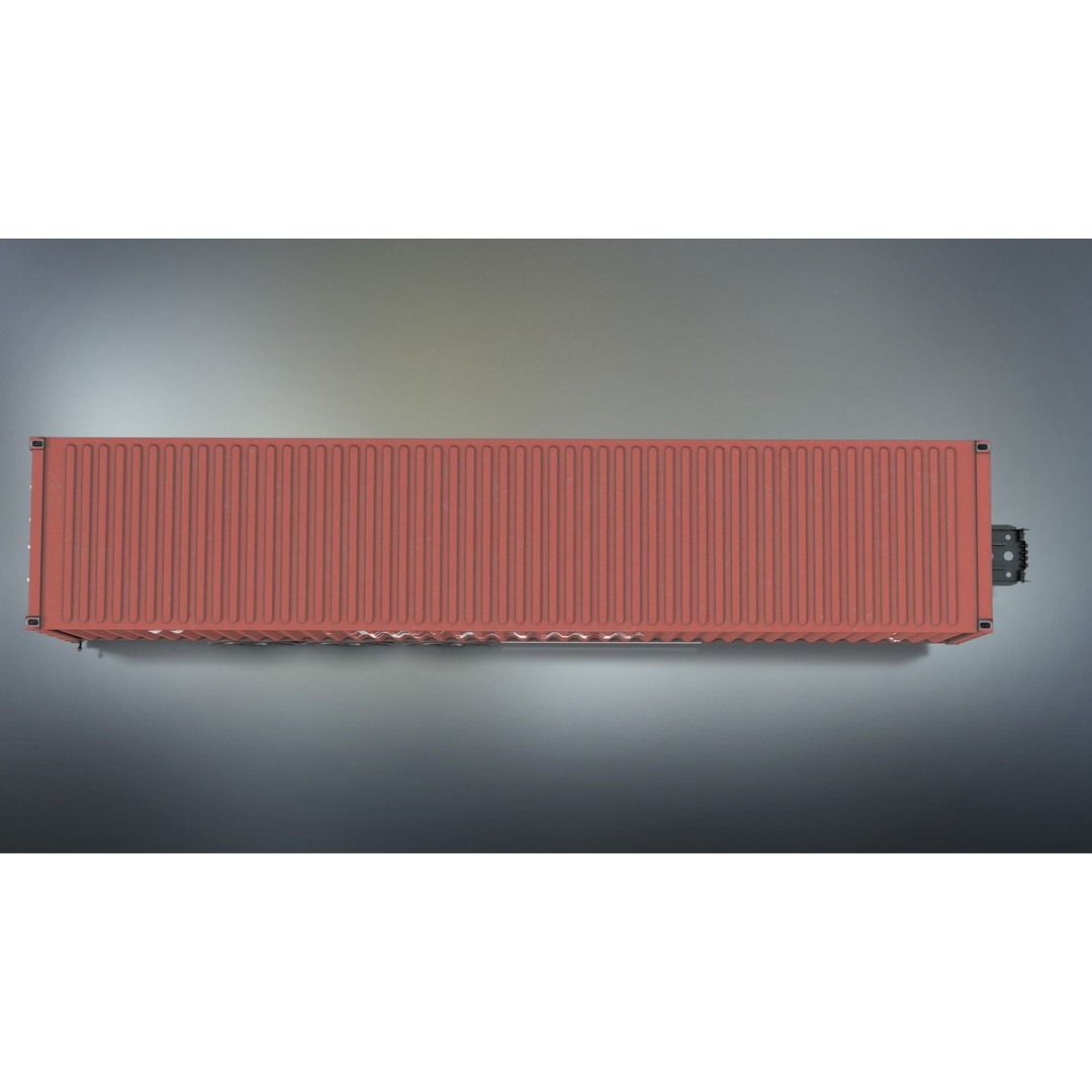 Semi-Trailer Container 3D Model – Low Poly PBR Game Asset, FBX - View 7