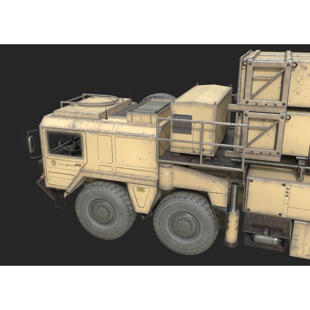 MIM-104 Patriot Anti-Air Missile Launcher 3D Model – Low Poly PBR Game Asset, FBX - View 10
