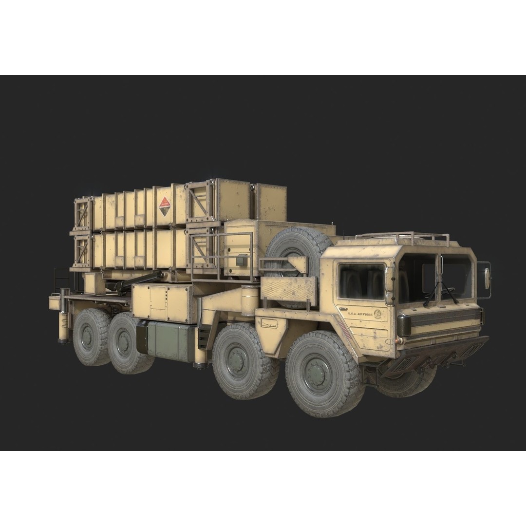 MIM-104 Patriot Anti-Air Missile Launcher 3D Model – Low Poly PBR Game Asset, FBX - View 11