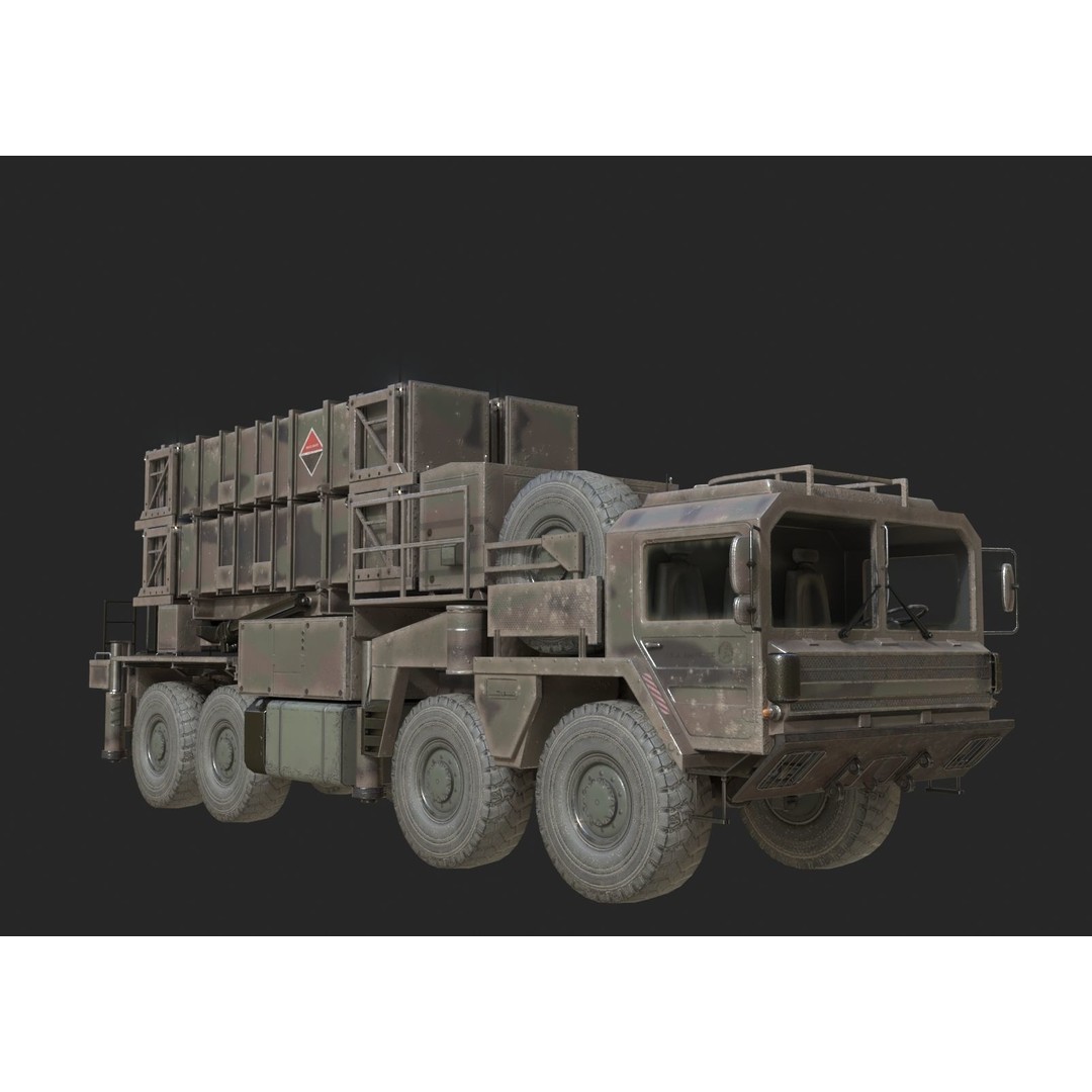 MIM-104 Patriot Anti-Air Missile Launcher 3D Model – Low Poly PBR Game Asset, FBX - View 12