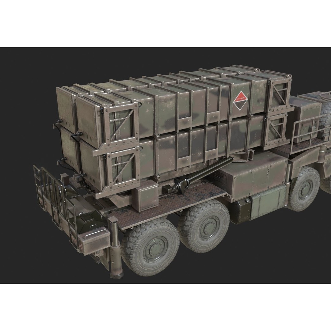 MIM-104 Patriot Anti-Air Missile Launcher 3D Model – Low Poly PBR Game Asset, FBX - View 14