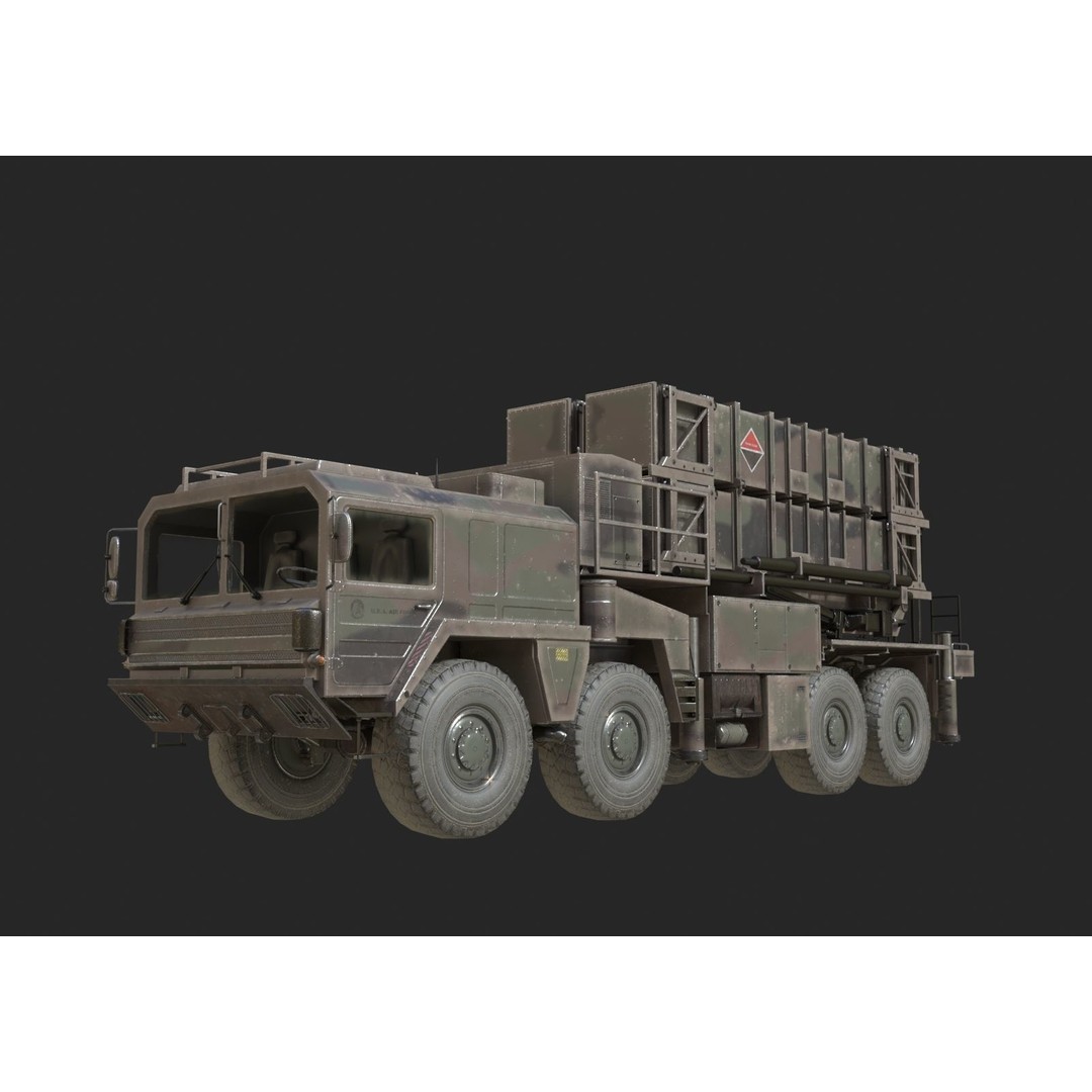 MIM-104 Patriot Anti-Air Missile Launcher 3D Model – Low Poly PBR Game Asset, FBX - View 16