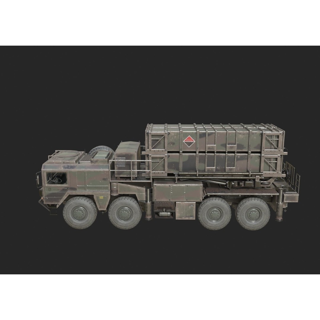 MIM-104 Patriot Anti-Air Missile Launcher 3D Model – Low Poly PBR Game Asset, FBX - View 17