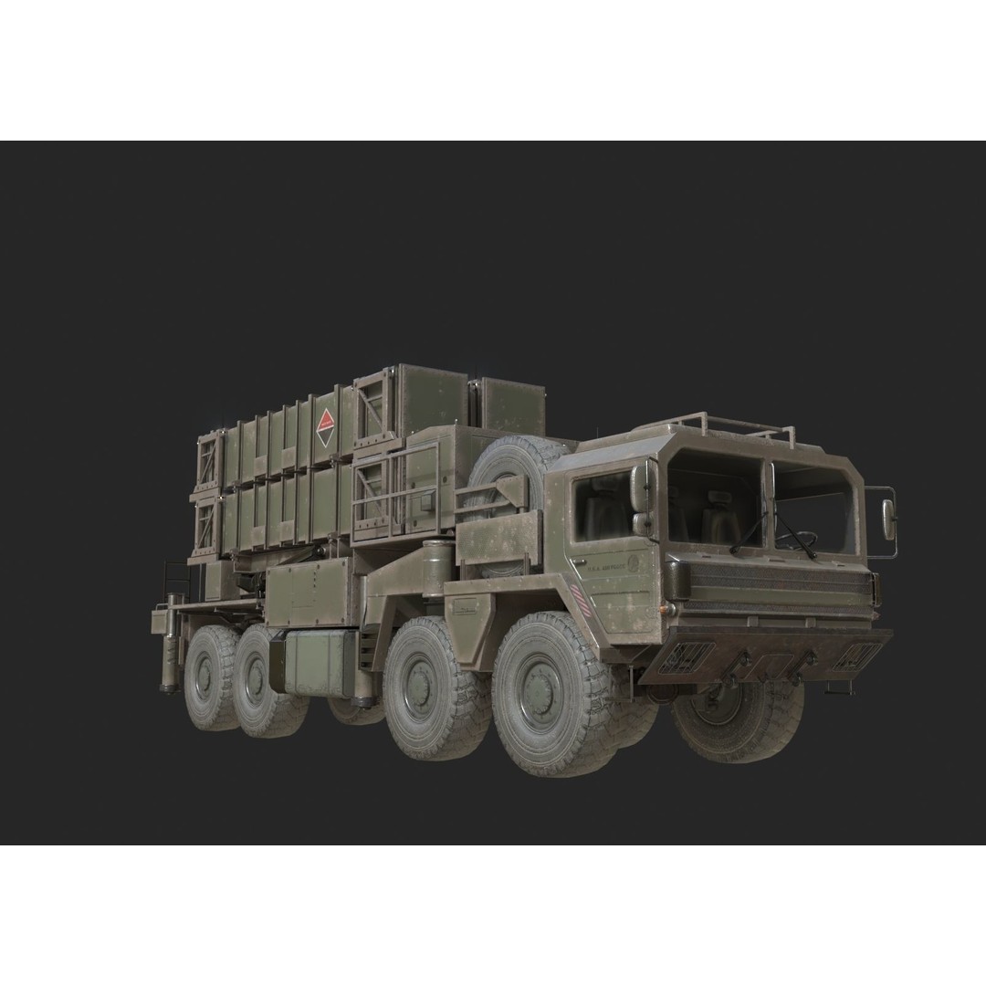 MIM-104 Patriot Anti-Air Missile Launcher 3D Model – Low Poly PBR Game Asset, FBX - View 3
