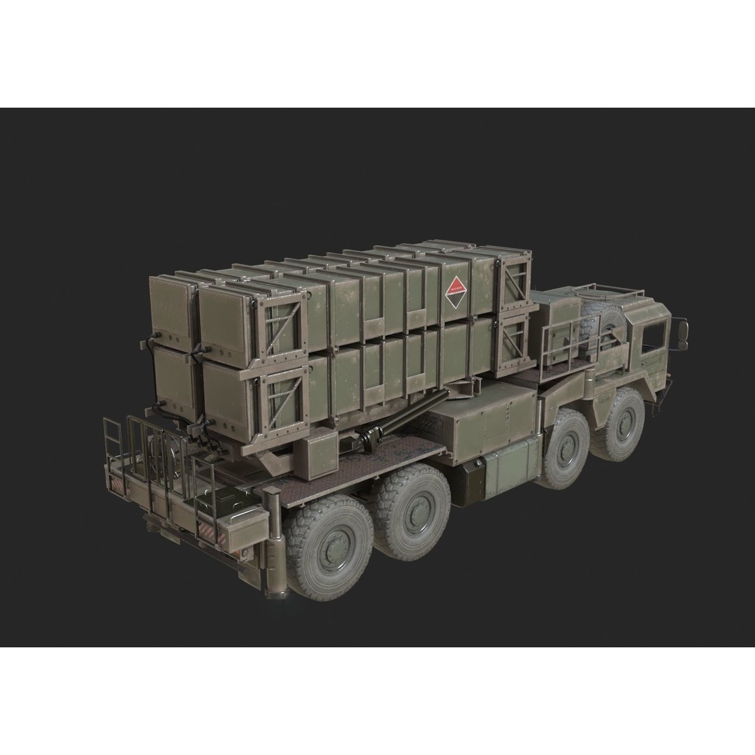 MIM-104 Patriot Anti-Air Missile Launcher 3D Model – Low Poly PBR Game Asset, FBX - View 4