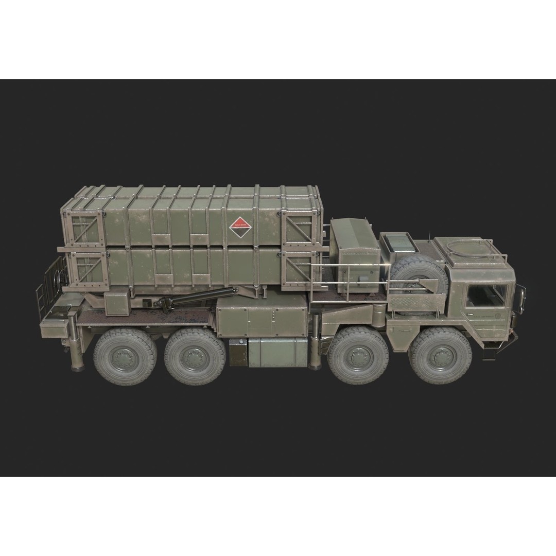 MIM-104 Patriot Anti-Air Missile Launcher 3D Model – Low Poly PBR Game Asset, FBX - View 5