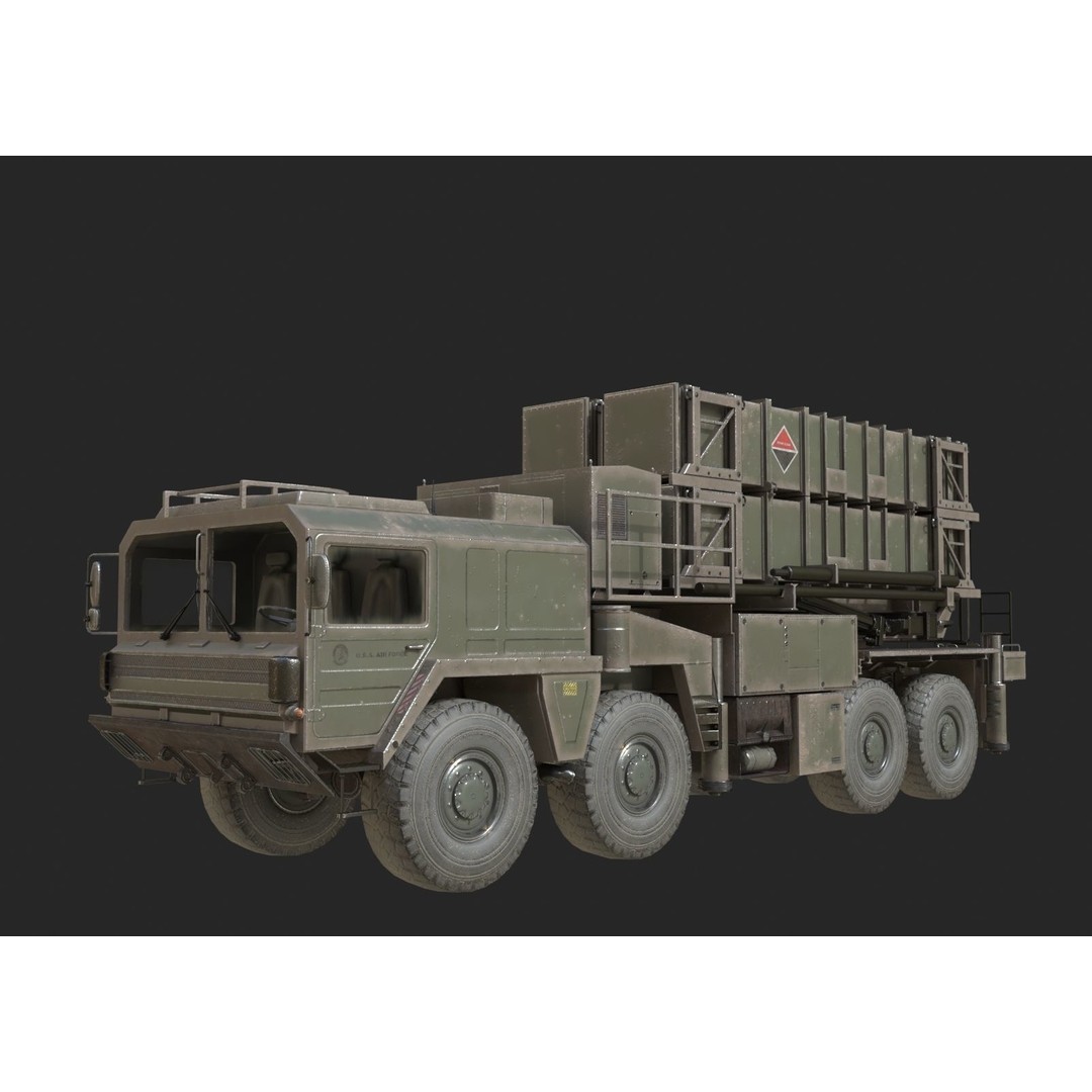 MIM-104 Patriot Anti-Air Missile Launcher 3D Model – Low Poly PBR Game Asset, FBX - View 6