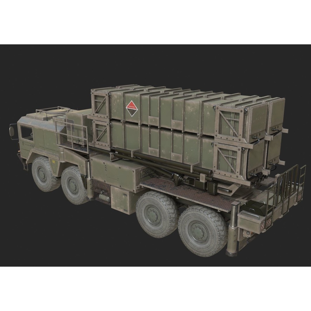 MIM-104 Patriot Anti-Air Missile Launcher 3D Model – Low Poly PBR Game Asset, FBX - View 7