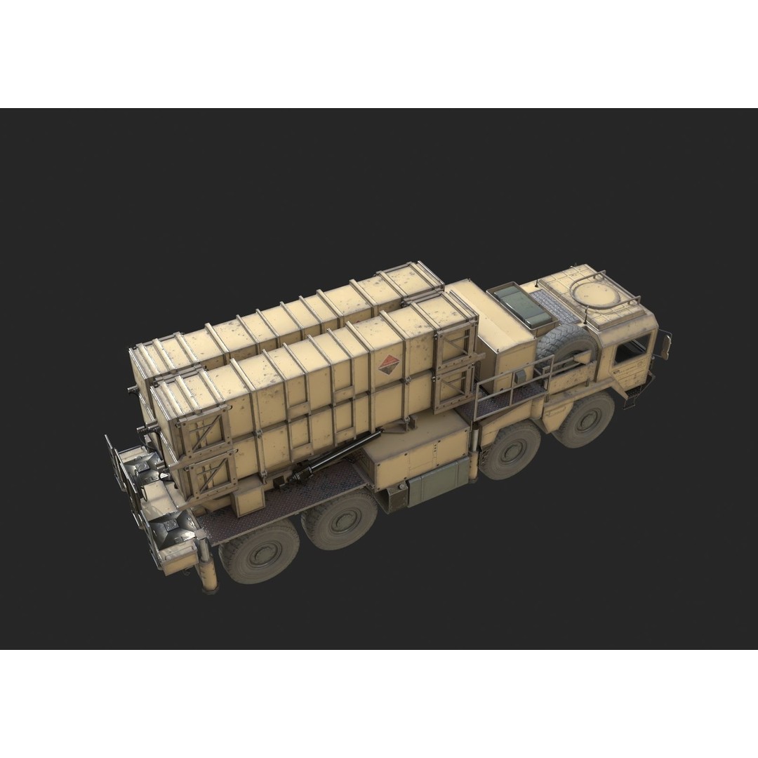 MIM-104 Patriot Anti-Air Missile Launcher 3D Model – Low Poly PBR Game Asset, FBX - View 9