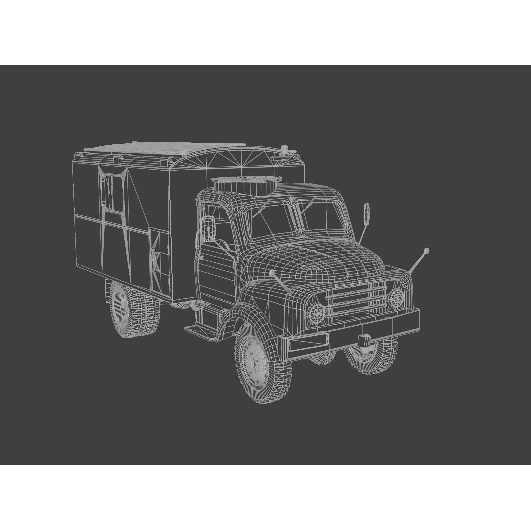 Hanomag AL 28 Military Ambulance 3D Model – Low Poly Game Asset, FBX - View 10