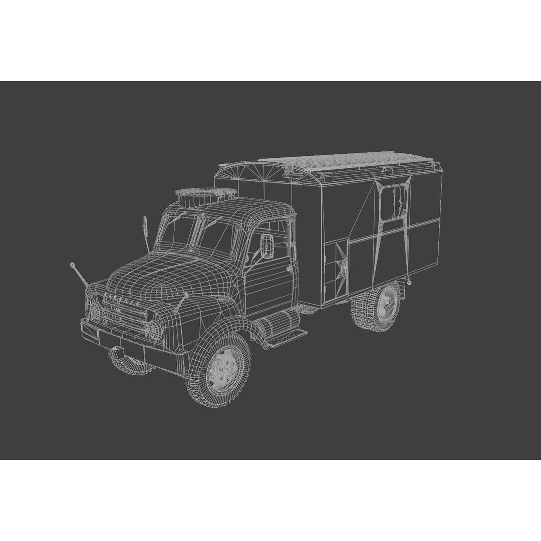 Hanomag AL 28 Military Ambulance 3D Model – Low Poly Game Asset, FBX - View 7