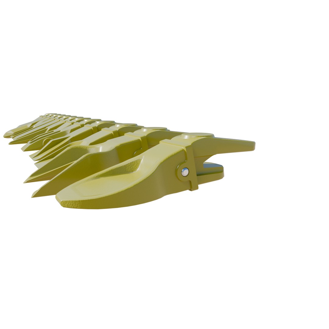 Bucket Teeth Pack 3D Model – Low Poly Universal Excavator Attachments, FBX - View 8