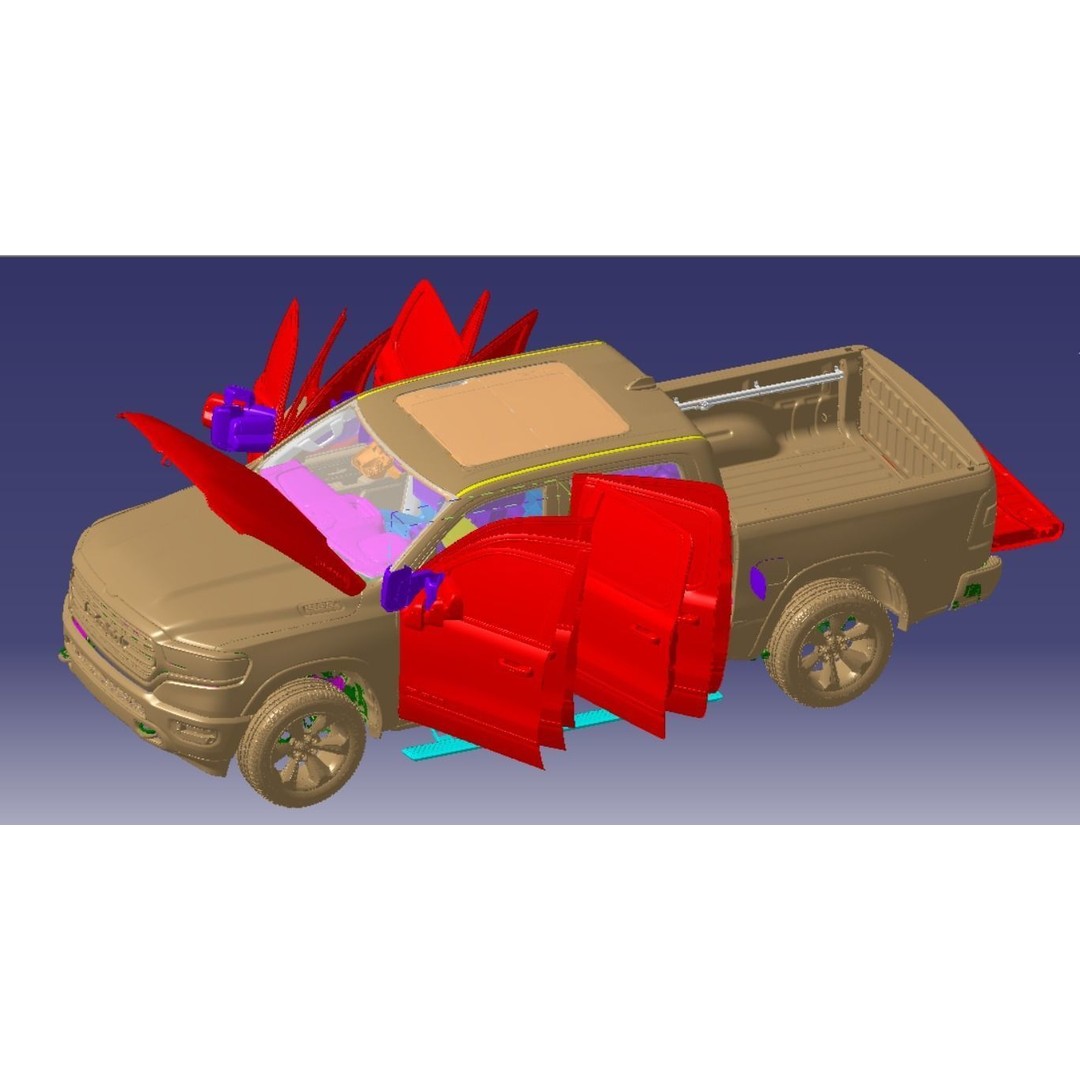 Dodge RAM 1500 Limited Crew Cab 4x4 2019 3D Model – High Detail Vehicle Scan, STL - View 10