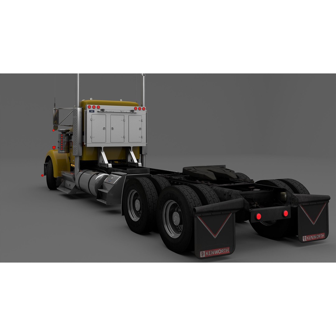 Kenworth W900 3D Model – Game-Ready Low Poly Truck, FBX, OBJ - View 10