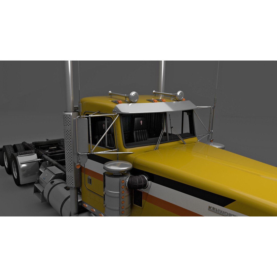 Kenworth W900 3D Model – Game-Ready Low Poly Truck, FBX, OBJ - View 11