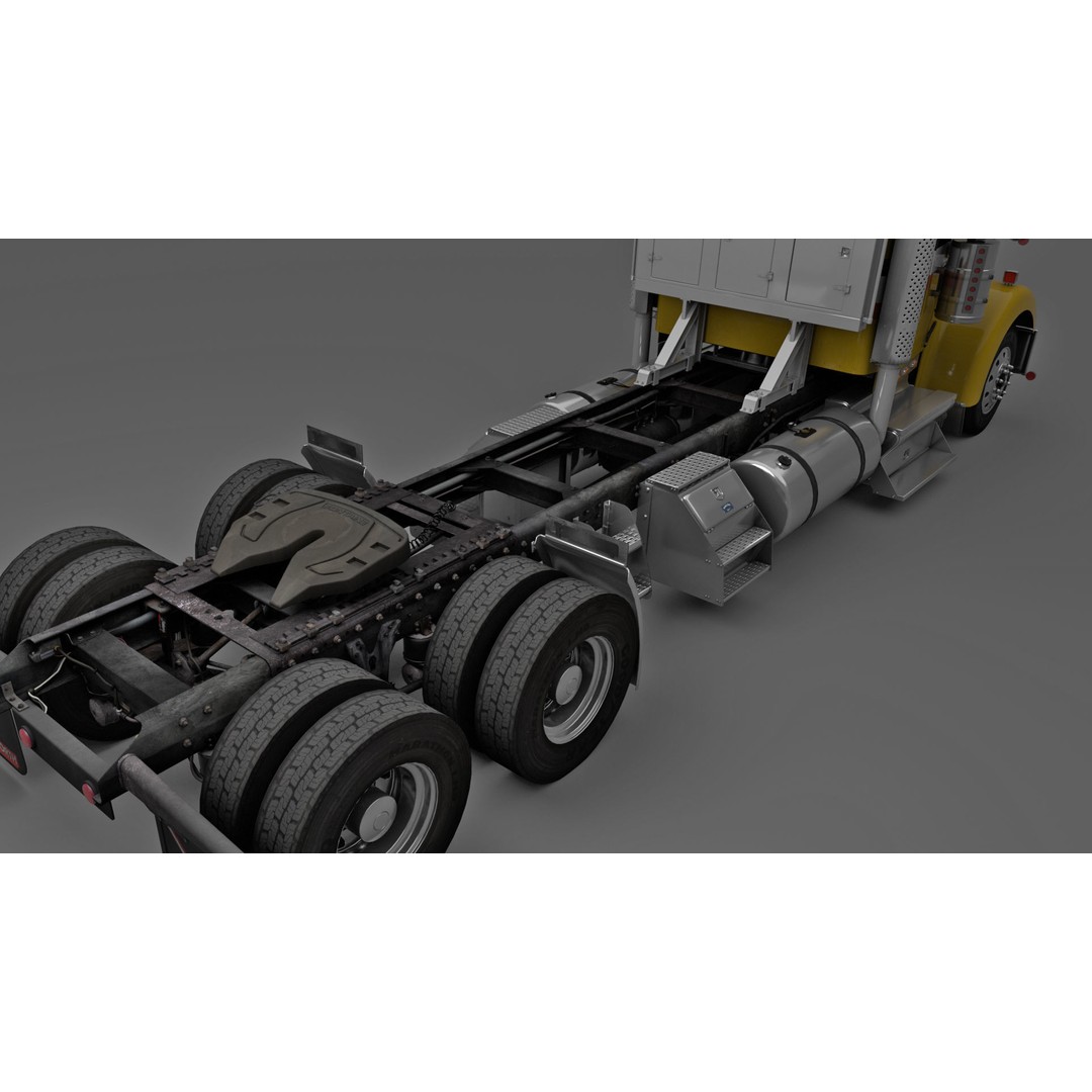 Kenworth W900 3D Model – Game-Ready Low Poly Truck, FBX, OBJ - View 12