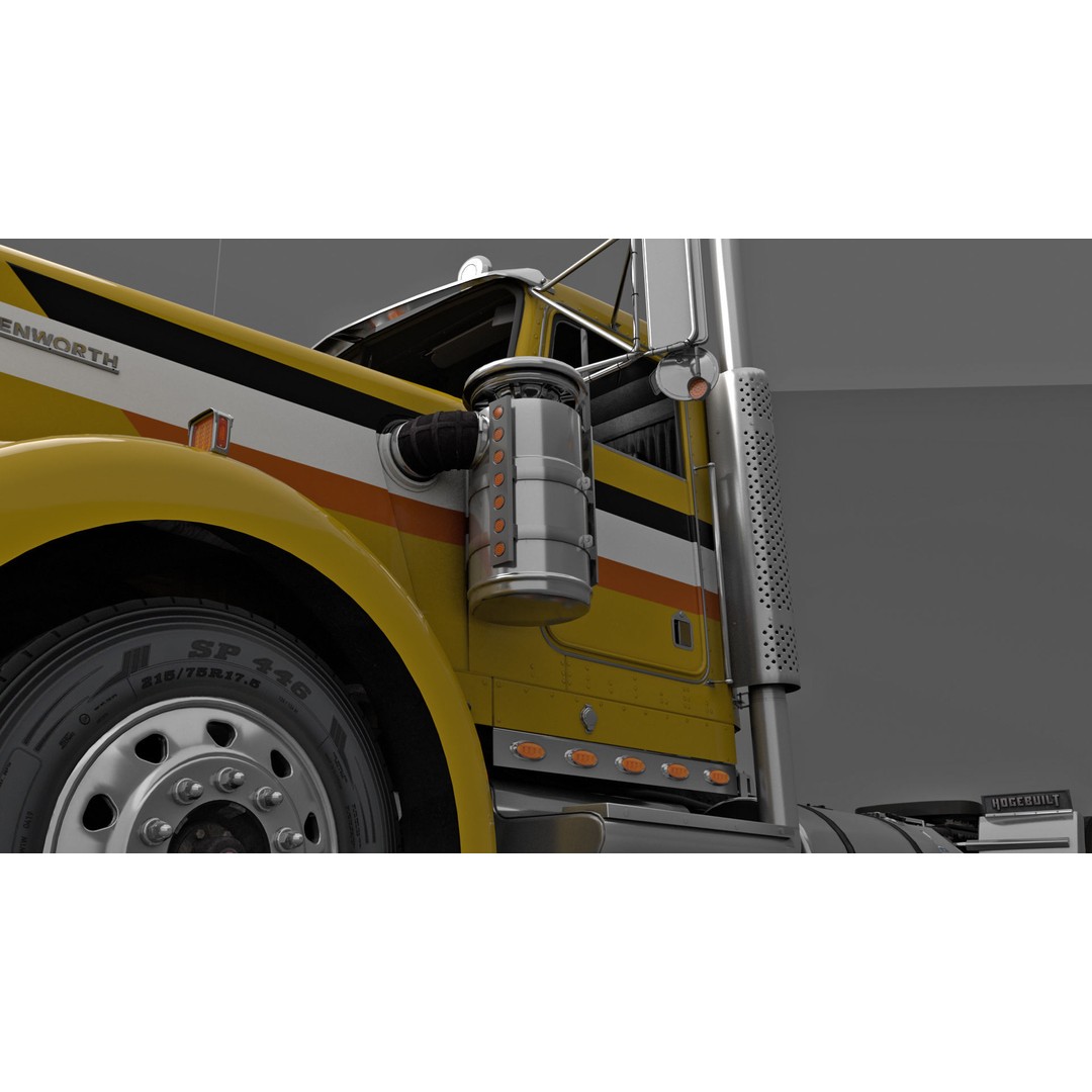 Kenworth W900 3D Model – Game-Ready Low Poly Truck, FBX, OBJ - View 13