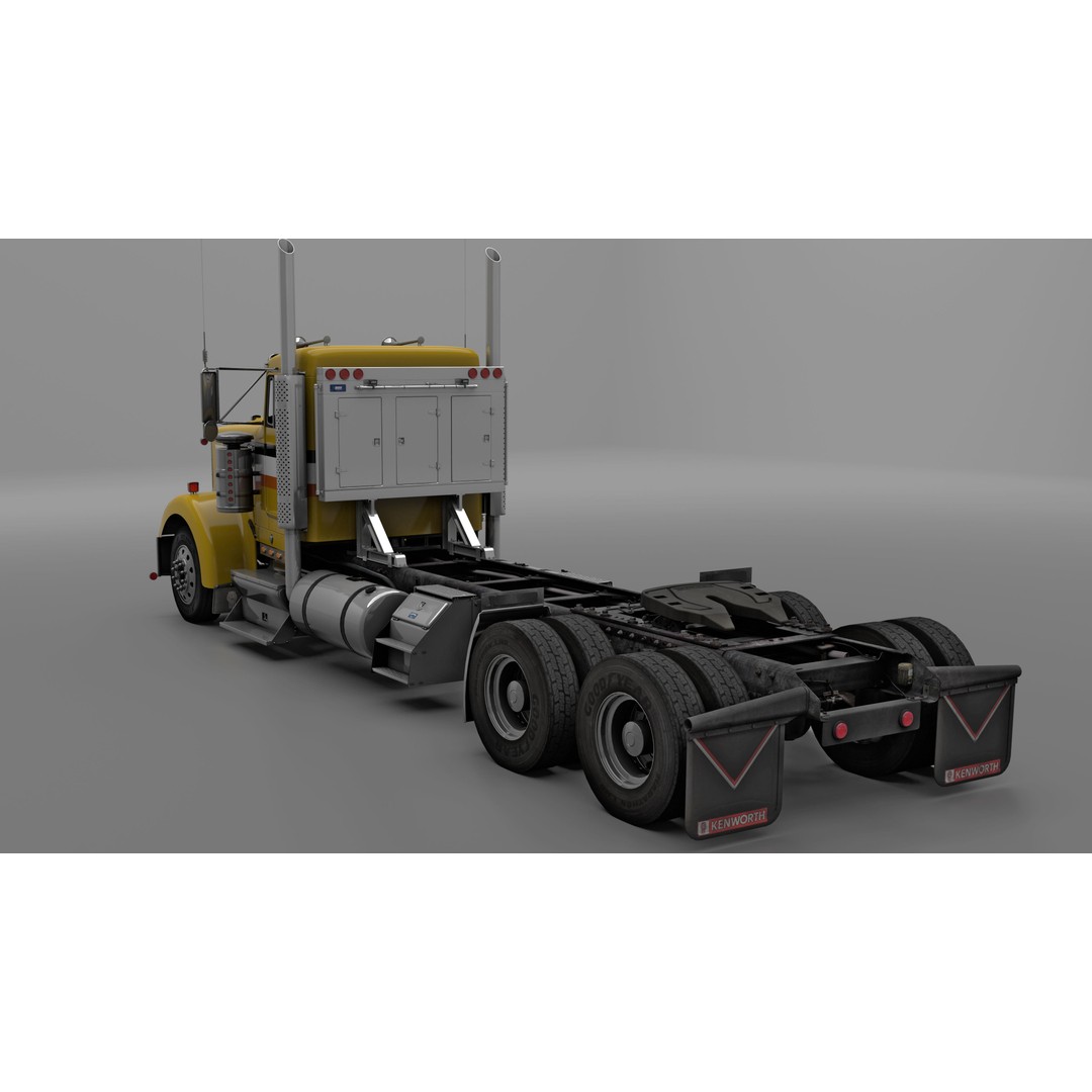 Kenworth W900 3D Model – Game-Ready Low Poly Truck, FBX, OBJ - View 15