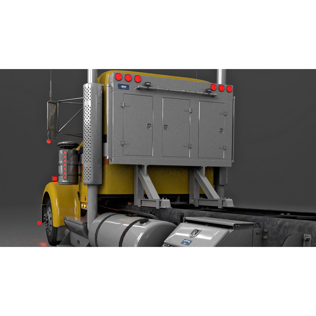 Kenworth W900 3D Model – Game-Ready Low Poly Truck, FBX, OBJ - View 17