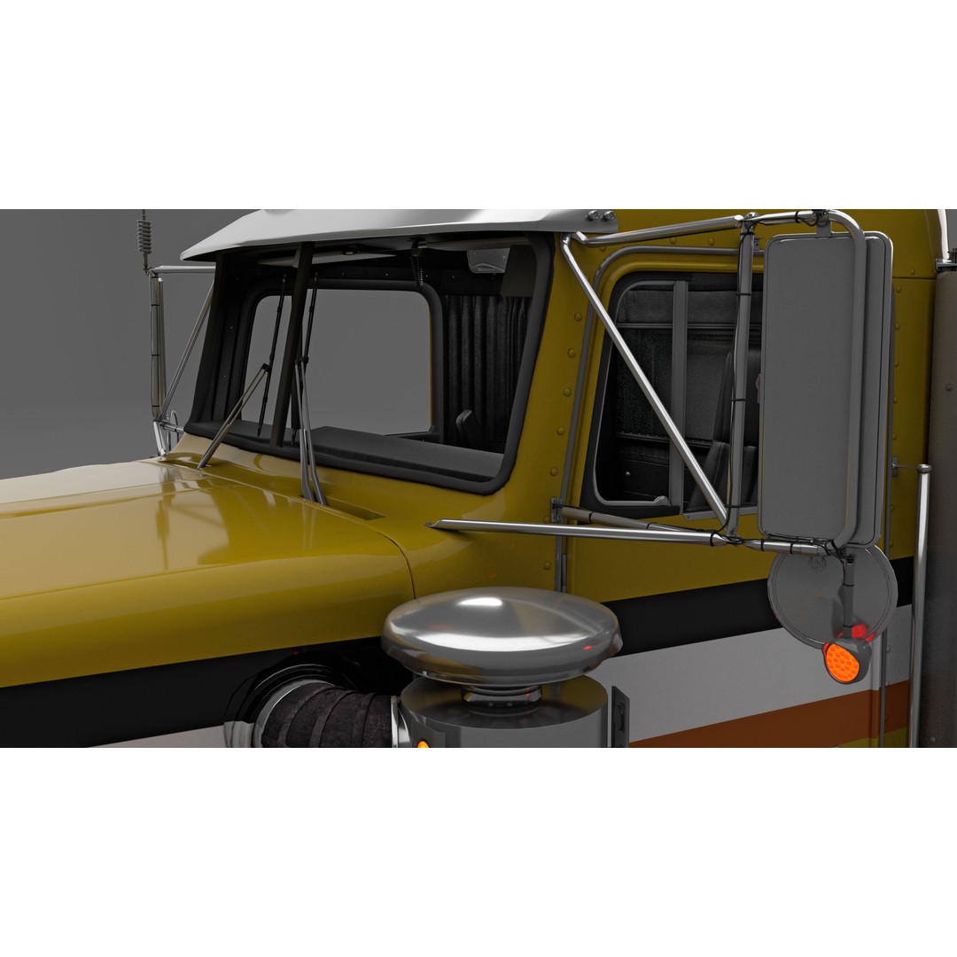 Kenworth W900 3D Model – Game-Ready Low Poly Truck, FBX, OBJ - View 18