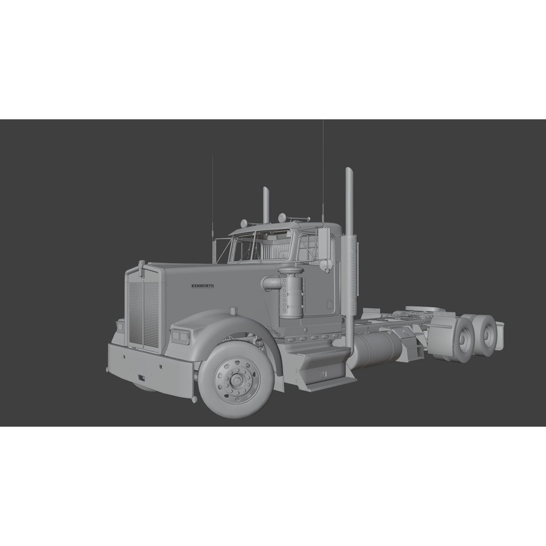 Kenworth W900 3D Model – Game-Ready Low Poly Truck, FBX, OBJ - View 19