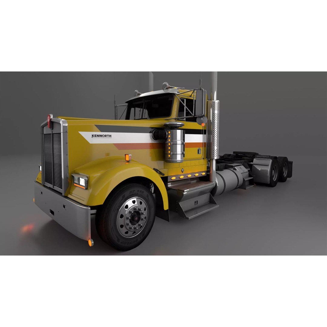 Kenworth W900 3D Model – Game-Ready Low Poly Truck, FBX, OBJ - View 2