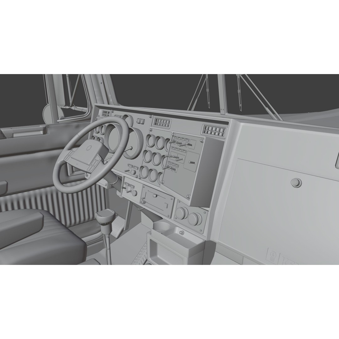 Kenworth W900 3D Model – Game-Ready Low Poly Truck, FBX, OBJ - View 22