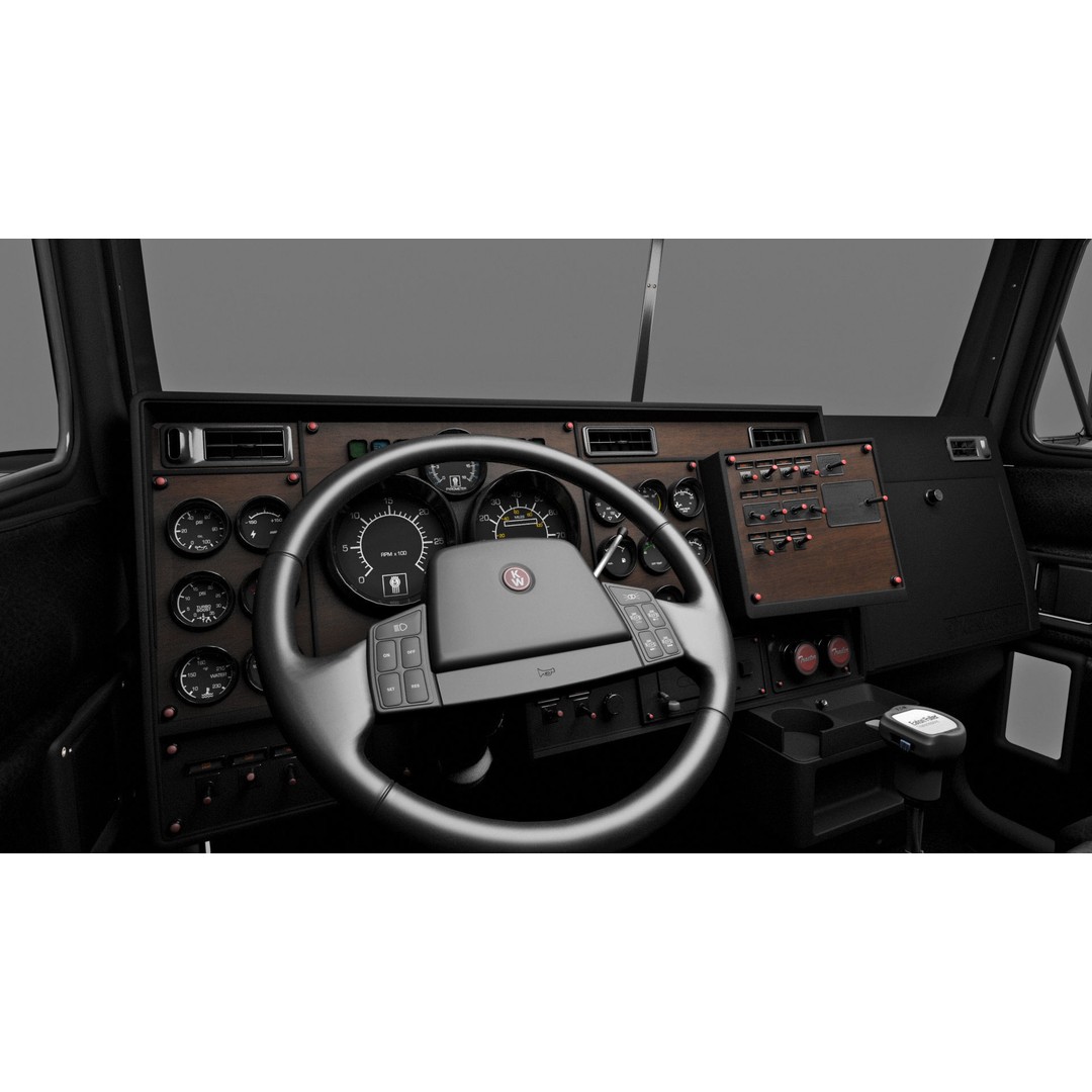 Kenworth W900 3D Model – Game-Ready Low Poly Truck, FBX, OBJ - View 23