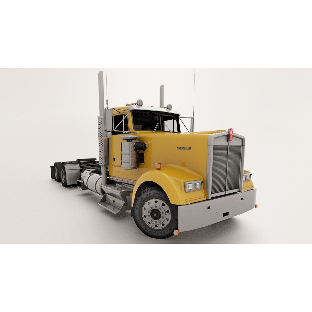 Kenworth W900 3D Model – Game-Ready Low Poly Truck, FBX, OBJ - View 24
