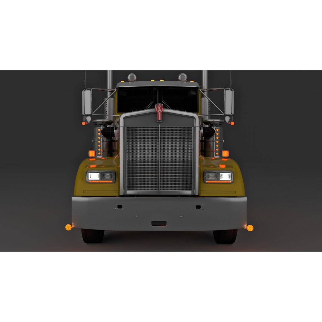 Kenworth W900 3D Model – Game-Ready Low Poly Truck, FBX, OBJ - View 4