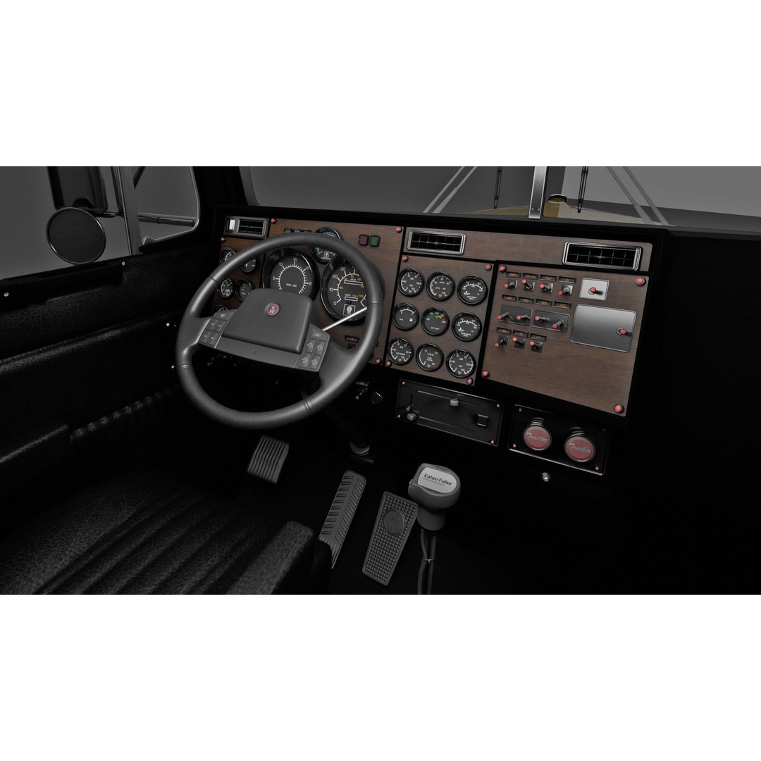 Kenworth W900 3D Model – Game-Ready Low Poly Truck, FBX, OBJ - View 7