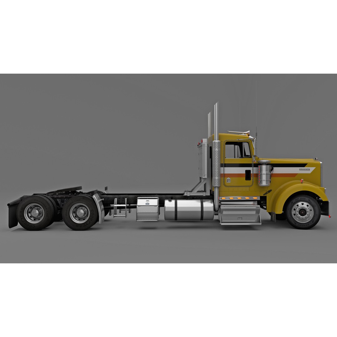Kenworth W900 3D Model – Game-Ready Low Poly Truck, FBX, OBJ - View 8
