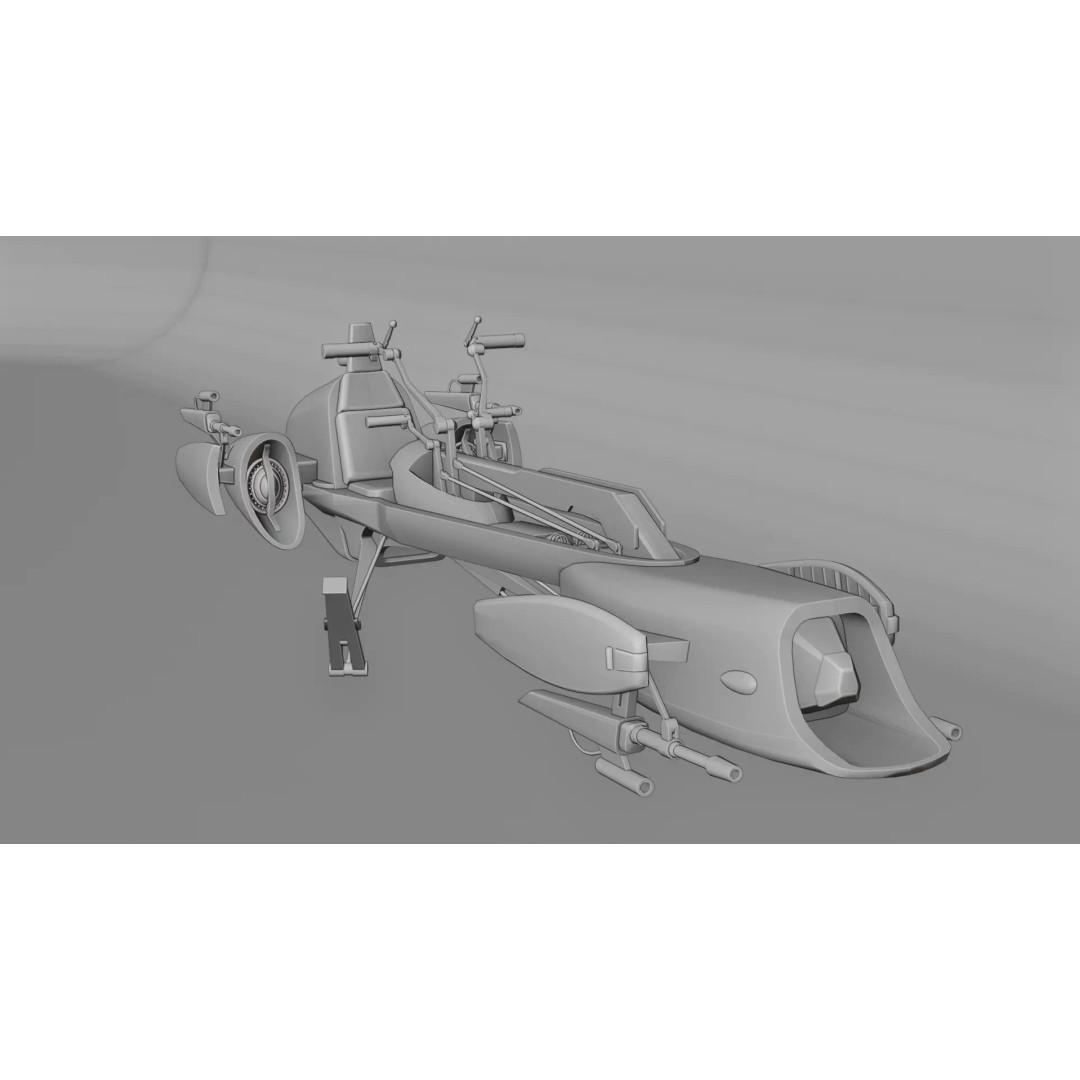 Speeder Bike 3D Model – Low Poly Game-Ready Vehicle, FBX