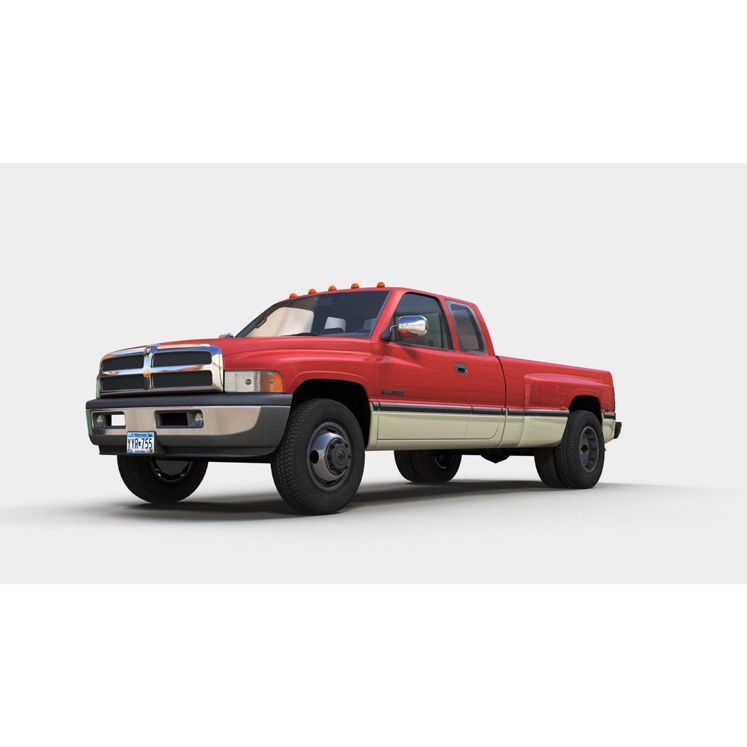 Dodge Ram 1996 3500 Laramie 3D Model – Low Poly Game Ready Asset, FBX - View 10