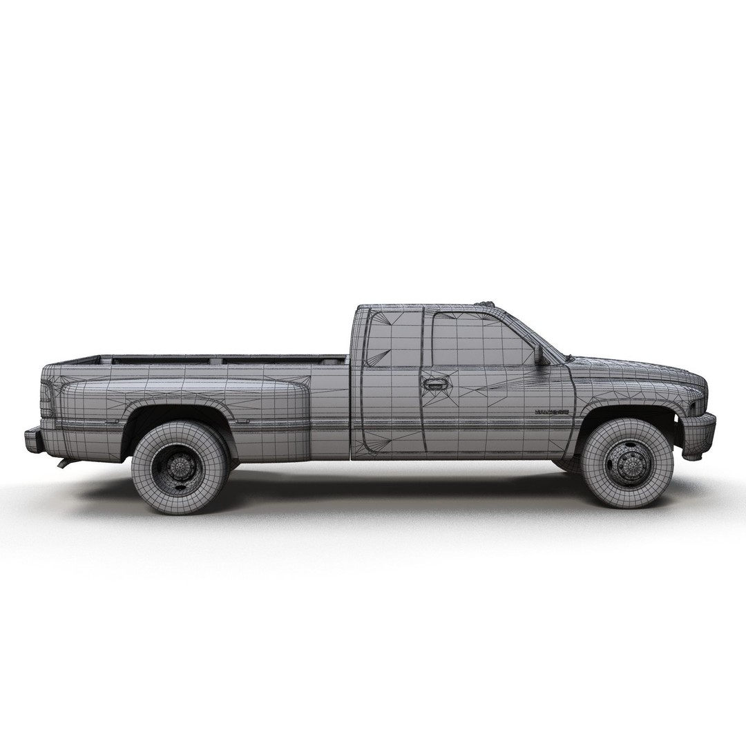 Dodge Ram 1996 3500 Laramie 3D Model – Low Poly Game Ready Asset, FBX - View 13