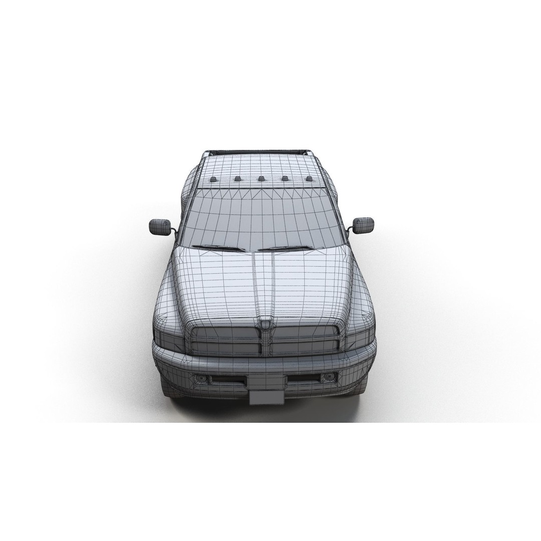 Dodge Ram 1996 3500 Laramie 3D Model – Low Poly Game Ready Asset, FBX - View 17