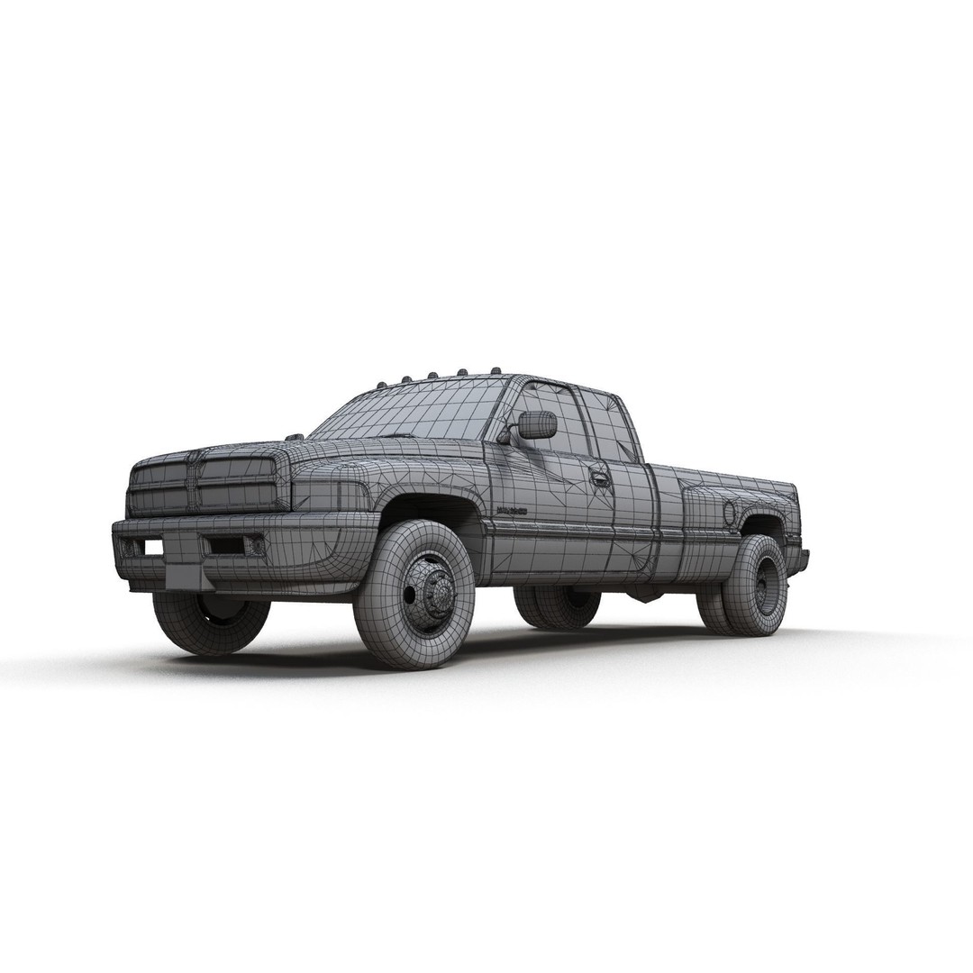 Dodge Ram 1996 3500 Laramie 3D Model – Low Poly Game Ready Asset, FBX - View 18