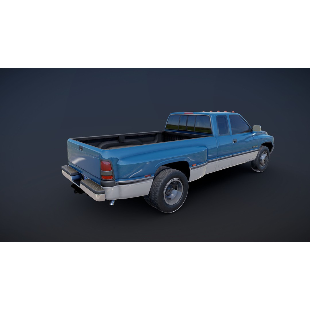 Dodge Ram 1996 3500 Laramie 3D Model – Low Poly Game Ready Asset, FBX - View 20