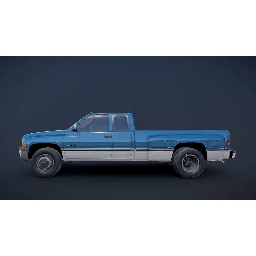 Dodge Ram 1996 3500 Laramie 3D Model – Low Poly Game Ready Asset, FBX - View 21