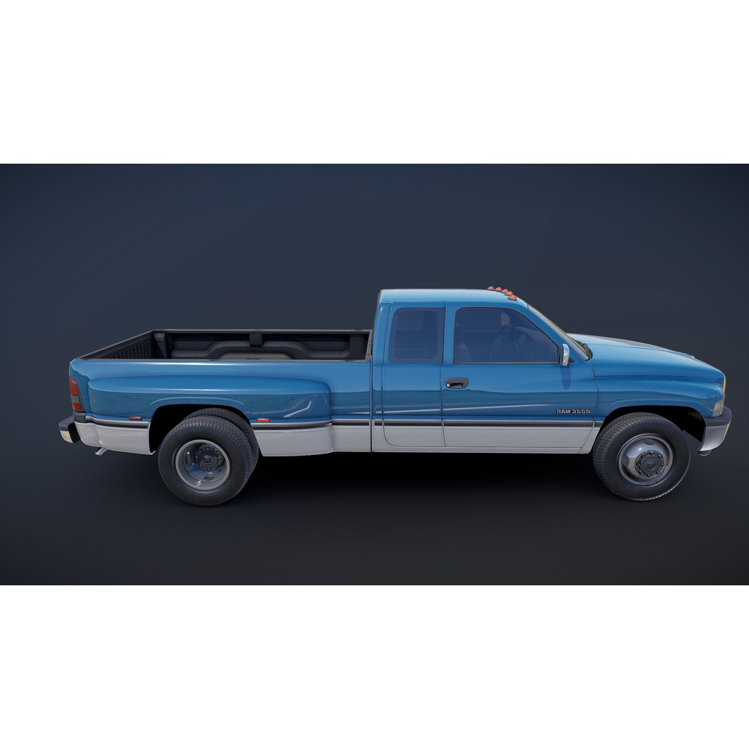 Dodge Ram 1996 3500 Laramie 3D Model – Low Poly Game Ready Asset, FBX - View 23