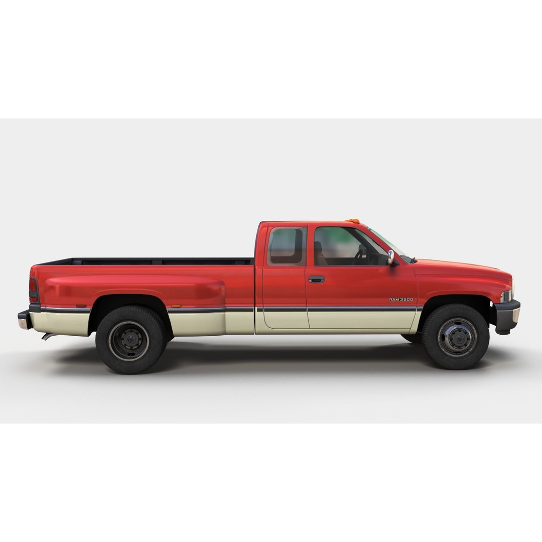Dodge Ram 1996 3500 Laramie 3D Model – Low Poly Game Ready Asset, FBX - View 5