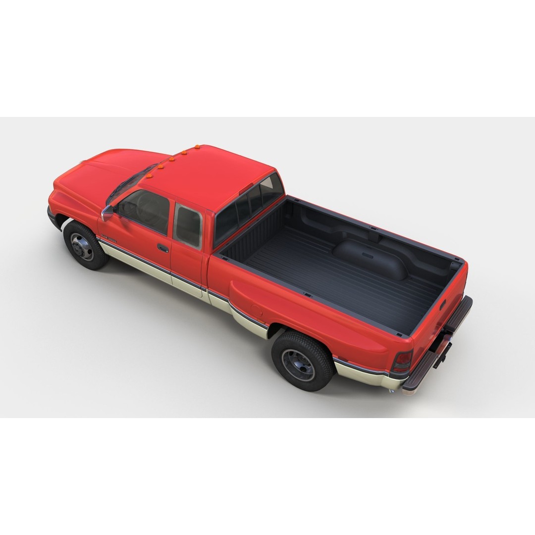 Dodge Ram 1996 3500 Laramie 3D Model – Low Poly Game Ready Asset, FBX - View 6