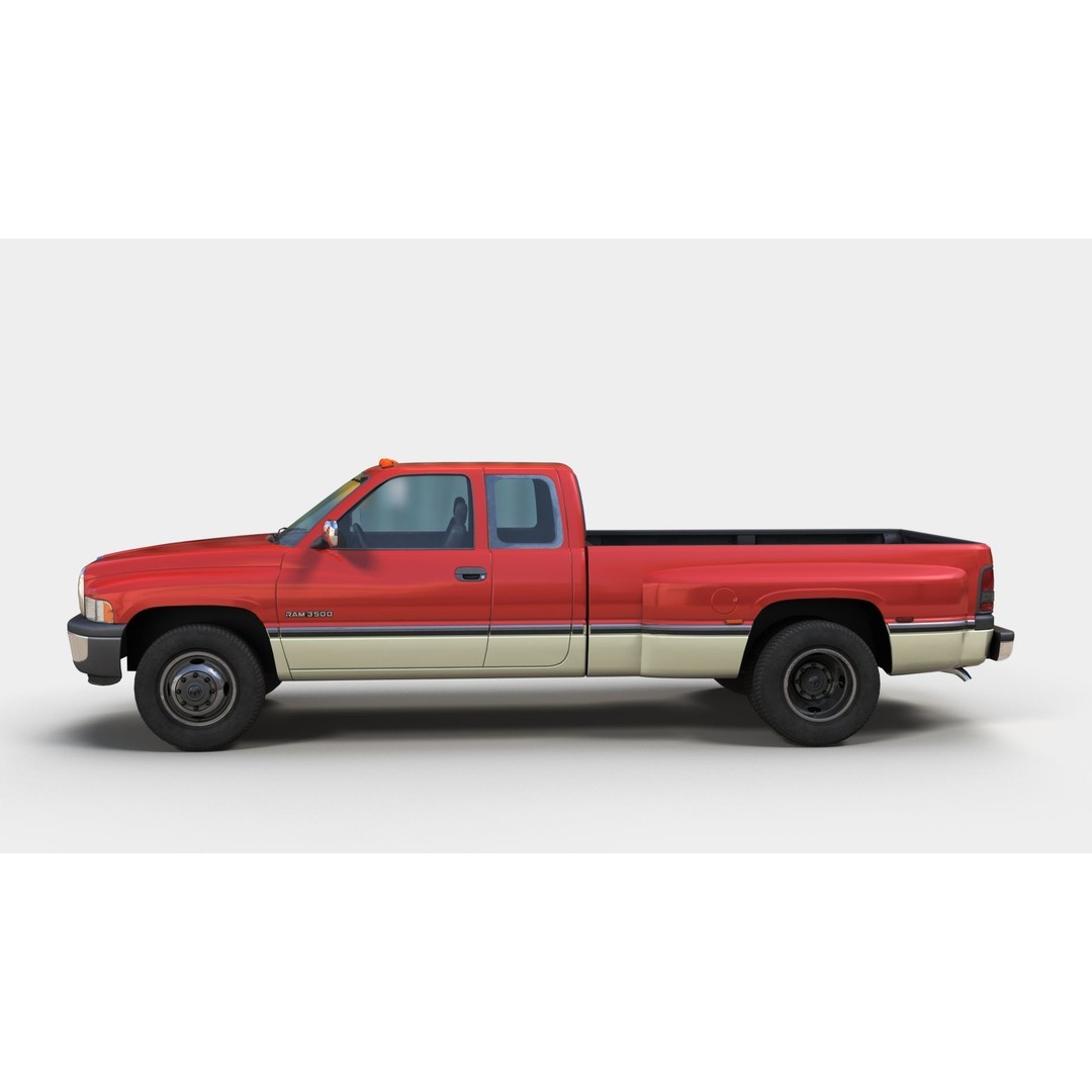 Dodge Ram 1996 3500 Laramie 3D Model – Low Poly Game Ready Asset, FBX - View 7