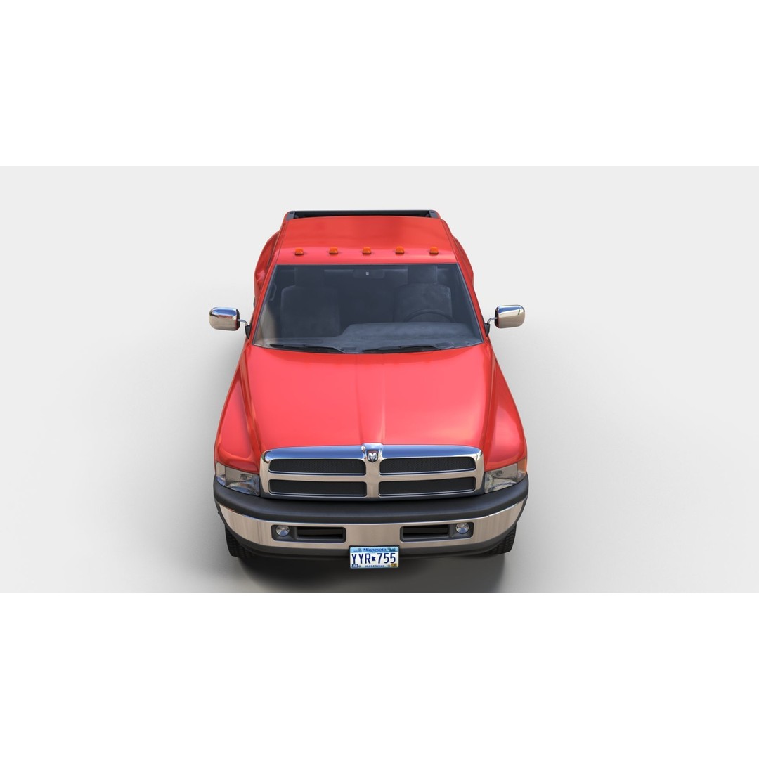 Dodge Ram 1996 3500 Laramie 3D Model – Low Poly Game Ready Asset, FBX - View 9