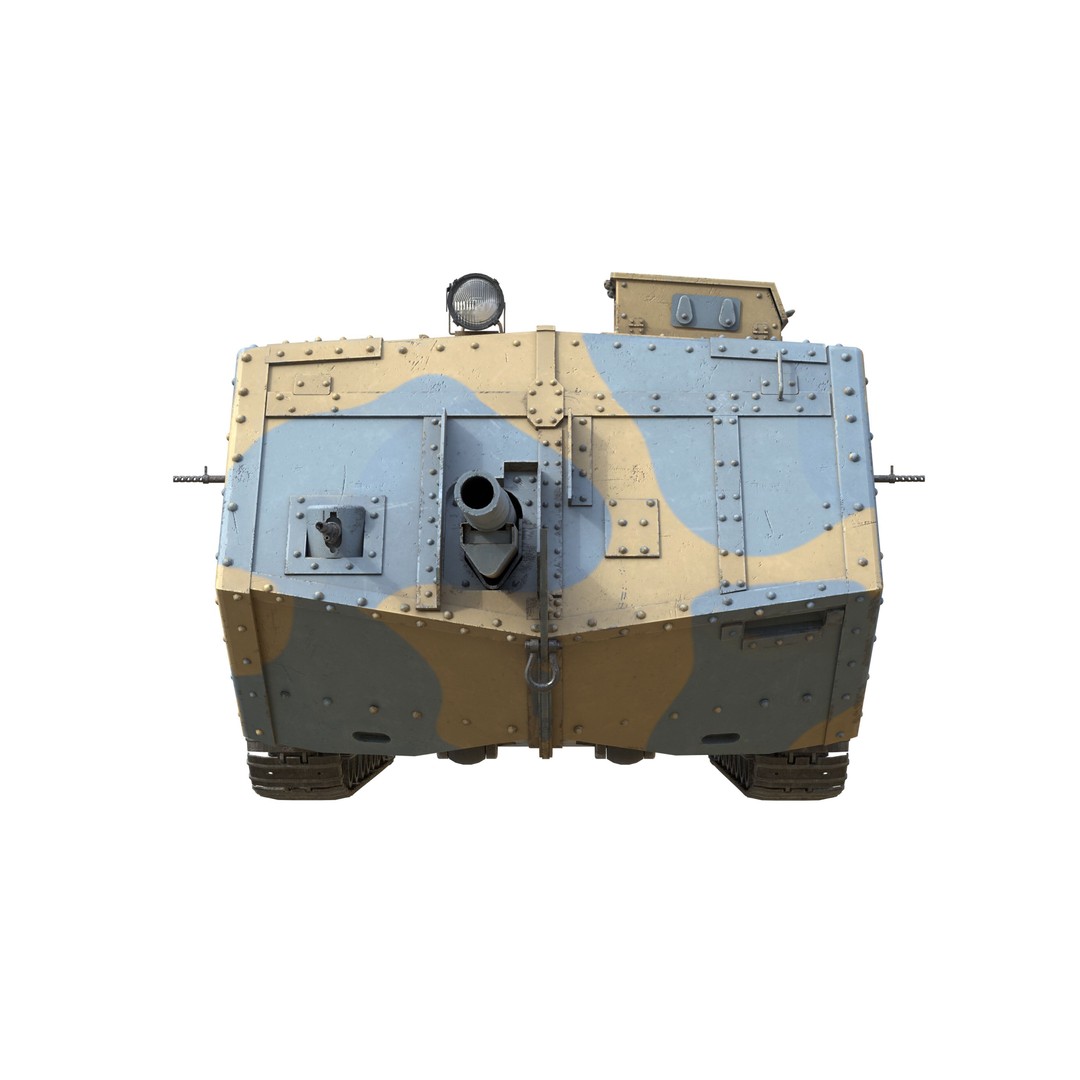 Saint Chamond Heavy Tank 3D Model – Low Poly Military Asset, FBX - View 10