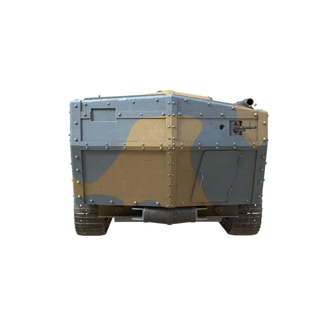 Saint Chamond Heavy Tank 3D Model – Low Poly Military Asset, FBX - View 11