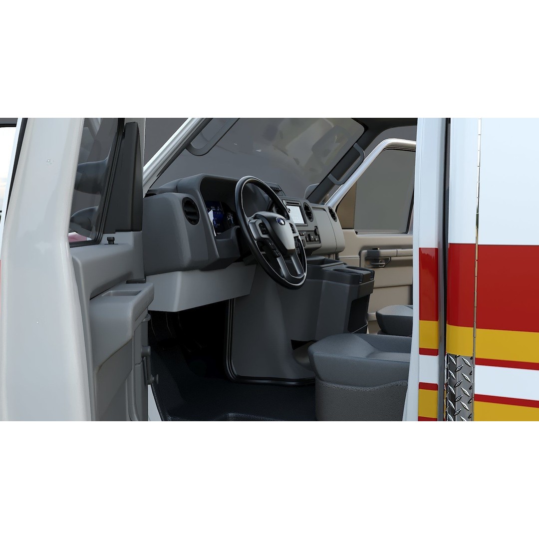 FDNY Ambulance 3D Model – Low Poly Game Asset, FBX, PBR Textures - View 16